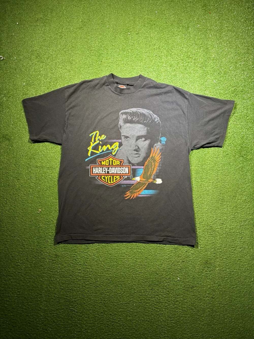 Vintage 1991 Harley-Davidson The King Elvis Presley T-Shirt Black Size XL
